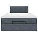 Pouf Letto con Materasso e LED Grigio Scuro 120x190cm Velluto - Foto miniatura 8