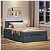 Pouf Letto con Materasso e LED Grigio Scuro 120x190cm Velluto - Foto miniatura 3