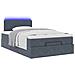 Pouf Letto con Materasso e LED Grigio Scuro 120x190cm Velluto - Foto miniatura 6