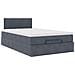 Pouf Letto con Materasso e LED Grigio Scuro 120x190cm Velluto - Foto miniatura 7