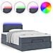 Pouf Letto con Materasso e LED Grigio Scuro 120x190cm Velluto - Foto miniatura 5