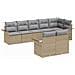 Set di Divani da Giardino a 8 Pezzi con Cuscini Beige Rattan Poliestere - Foto miniatura 1
