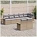Set di Divani da Giardino a 8 Pezzi con Cuscini Beige Rattan Poliestere - Foto miniatura 3