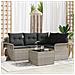 Set divani giardino  da 5 pezzi con cuscini in polyrattan grigio chiaro, Divano giardino  da 2 posti con spazio per riporre e cuscini in polyrattan grigio chiaro - Foto miniatura 2