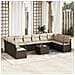 Set Divano da Giardino 10 Pezzi con Cuscini Grigio Rattan Policarbonato,  Divano a Due Posti da Giardino con Ripostiglio & Cuscini Rattan Policarbonato Marrone - Foto miniatura 2