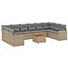 Set Divano da Giardino 11 pz con Cuscini Beige Misto Polyrattan - Foto miniatura 1