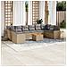 Set Divano da Giardino 11 pz con Cuscini Beige Misto Polyrattan - Foto miniatura 2