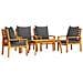 Set Salotto da Giardino 5 pz con Cuscini Legno Massello Acacia - Foto miniatura 1