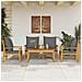Set Salotto da Giardino 5 pz con Cuscini Legno Massello Acacia - Foto miniatura 2
