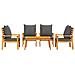 Set Salotto da Giardino 5 pz con Cuscini Legno Massello Acacia - Foto miniatura 3