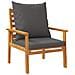 Set Salotto da Giardino 5 pz con Cuscini Legno Massello Acacia - Foto miniatura 5