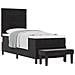 Letto con Box Spring con Materasso e Panca Nero 80x200 cm Velluto - Foto miniatura 1