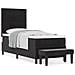 Letto con Box Spring con Materasso e Panca Nero 80x200 cm Velluto - Foto miniatura 4