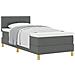 Letto con Rete a Molle e Materasso Grigio Scuro 80x200 cm Tessuto - Foto miniatura 1