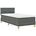 Letto con Rete a Molle e Materasso Grigio Scuro 80x200 cm Tessuto - Foto miniatura 3