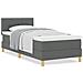 Letto con Rete a Molle e Materasso Grigio Scuro 80x200 cm Tessuto - Foto miniatura 4