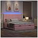 Struttura Letto Pouf con Materassi Rosa 200x200 cm Velluto - Foto miniatura 3