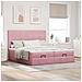 Struttura Letto Pouf con Materassi Rosa 200x200 cm Velluto - Foto miniatura 4