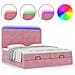 Struttura Letto Pouf con Materassi Rosa 200x200 cm Velluto - Foto miniatura 5