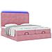 Struttura Letto Pouf con Materassi Rosa 200x200 cm Velluto - Foto miniatura 6