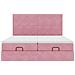 Struttura Letto Pouf con Materassi Rosa 200x200 cm Velluto - Foto miniatura 8