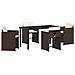 Set da Pranzo per Giardino 5 pcs Marrone Poly Rattan - Foto miniatura 1