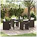 Set da Pranzo per Giardino 5 pcs Marrone Poly Rattan - Foto miniatura 2