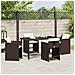 Set da Pranzo per Giardino 5 pcs Marrone Poly Rattan - Foto miniatura 4