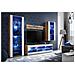 Komodee, Set Di Mobili Porta TV Tivoli Medio RTV, Wotan /White, LED Blu, Larghezza 245 cm x Altezza 159 cm x Profondità 35 cm, Per soggiorno, Camera da letto - Foto miniatura 2