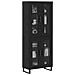 Credenza 2 pcs Rovere Nero Legno Stratificato e Vetro - Foto miniatura 3