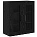 Credenza 2 pcs Rovere Nero Legno Stratificato e Vetro - Foto miniatura 5