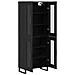Credenza 2 pcs Rovere Nero Legno Stratificato e Vetro - Foto miniatura 7