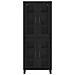 Credenza 2 pcs Rovere Nero Legno Stratificato e Vetro - Foto miniatura 8