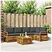 Set divani 6 pcs Naturale e Antracite Legno di Acacia Massello - Foto miniatura 2
