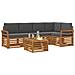 Set divani 6 pcs Naturale e Antracite Legno di Acacia Massello - Foto miniatura 3
