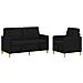 Set di Divani con Storage 2 pcs Nero Poliestere - Foto miniatura 1