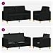 Set di Divani con Storage 2 pcs Nero Poliestere - Foto miniatura 3