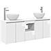 Set di Armadi da Bagno 3 pz Bianco Lucido 49,5 x 35 x 63 cm - Foto miniatura 1