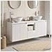Set di Armadi da Bagno 3 pz Bianco Lucido 49,5 x 35 x 63 cm - Foto miniatura 6
