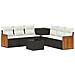 Set di divani 8 pz Nero e Bianco Crema - Foto miniatura 1