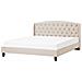 Letto In Tessuto Beige 180 X 200 Cm Bordeaux - Foto miniatura 1