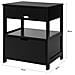 Comodino Camera Da Letto Con 2 Cassetti L45*p38*a55 Cm, Nero Frg258-sch - Foto miniatura 3