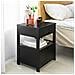 Comodino Camera Da Letto Con 2 Cassetti L45*p38*a55 Cm, Nero Frg258-sch - Foto miniatura 7
