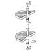 Guarnitura Girevole Per Mobile Ad Angolo Di Cucina, Cestelli Girevoli A Mezzaluna Di Ø650mm Per Base Di 800mm, Bianco - Foto miniatura 3