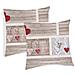 Coppia Cuscini Arredo Imbottiti 40x40 Disegno Shabby Love Colore Rosso   - Foto miniatura 1