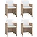 Set Da Pranzo Da Giardino 5 Pz Con Cuscini In Polyrattan Beige - Foto miniatura 2