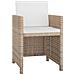 Set Da Pranzo Da Giardino 5 Pz Con Cuscini In Polyrattan Beige - Foto miniatura 3
