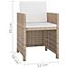 Set Da Pranzo Da Giardino 5 Pz Con Cuscini In Polyrattan Beige - Foto miniatura 7