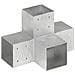 Connettore Per Pali A Forma Di X In Metallo Zincato 101x101 Mm - Foto miniatura 1