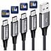 C Cavo Usb 4pack 0.5m 1m 2m 3m Nylon Intrecciato Usb Type C Veloce Di Carico Del Caricatore Del Cavo Per Samsung Galaxy S10 S9 S8 S8 Macbook Huawei P30 P20 P10 Google Pixel Sony Xperia Xz Oneplus Grey - Foto miniatura 1